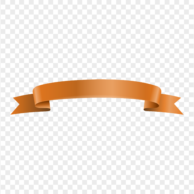 Orange Illustration Ribbon Banner Download PNG