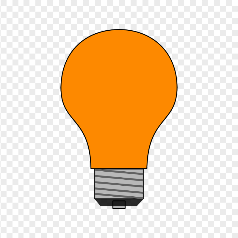 Orange Light Bulb Clipart Icon PNG