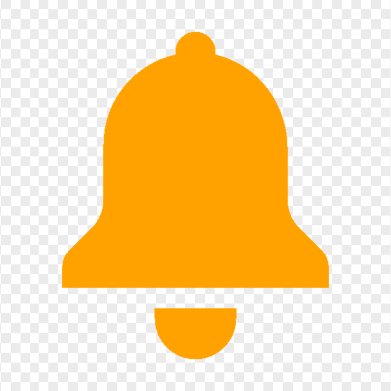 Orange Notification Bell Icon PNG