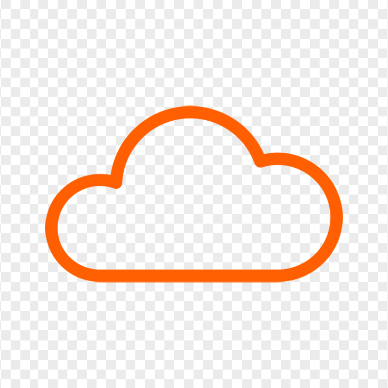 Orange Outline Cloud Icon
