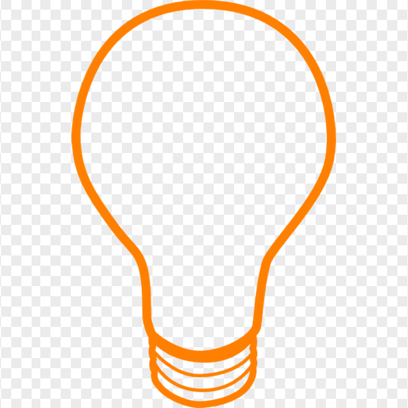 Orange Outline Light Bulb Icon PNG