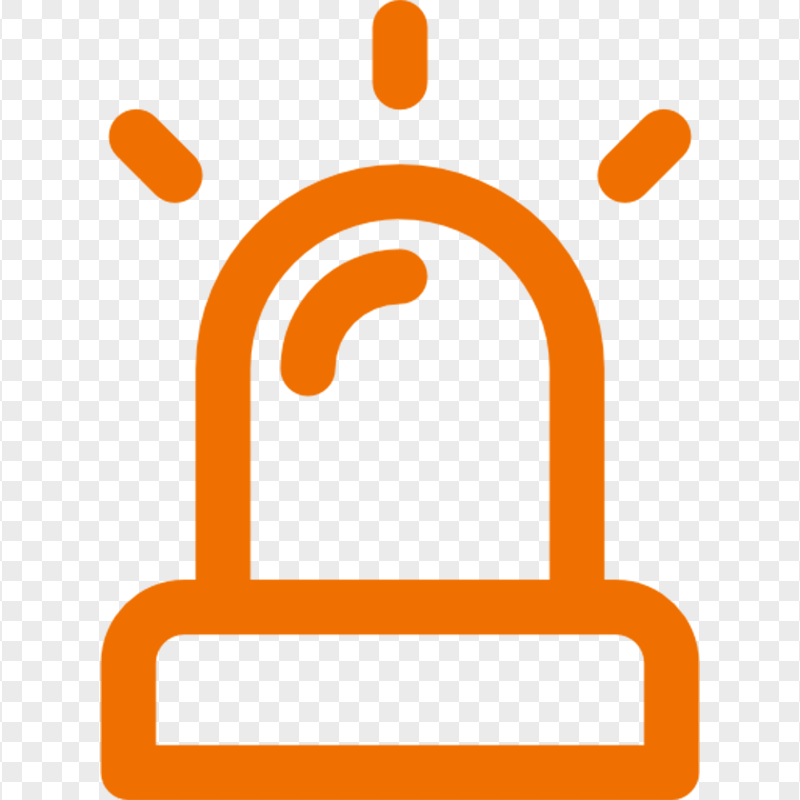 Orange Outline Siren Icon PNG