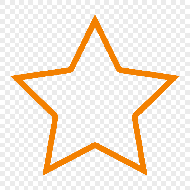 Orange Outline Star HD Transparent Background