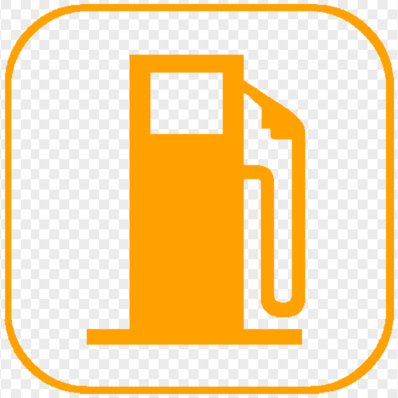 Orange Petrol Pump Square Icon Image PNG