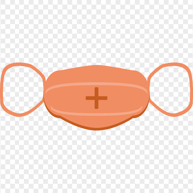 Orange Vector Surgical Medical Safety Mask Icon