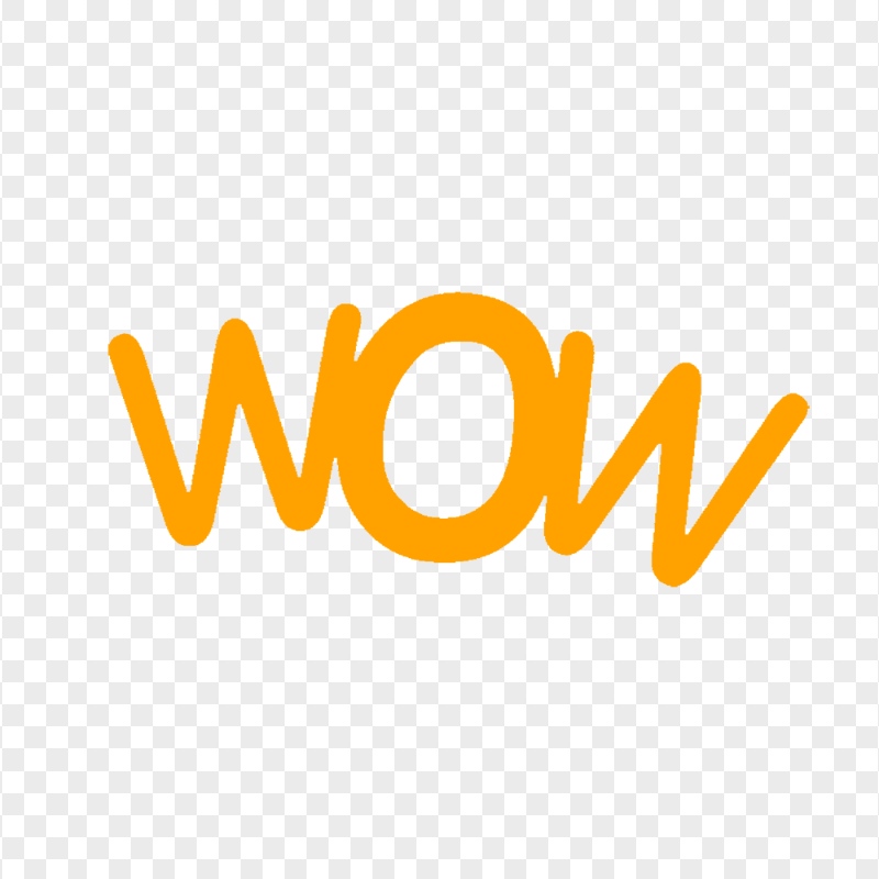 Orange Wow Word Expression HD PNG