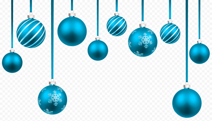 Ornament Blue Hanging Christmas Baubles Balls PNG