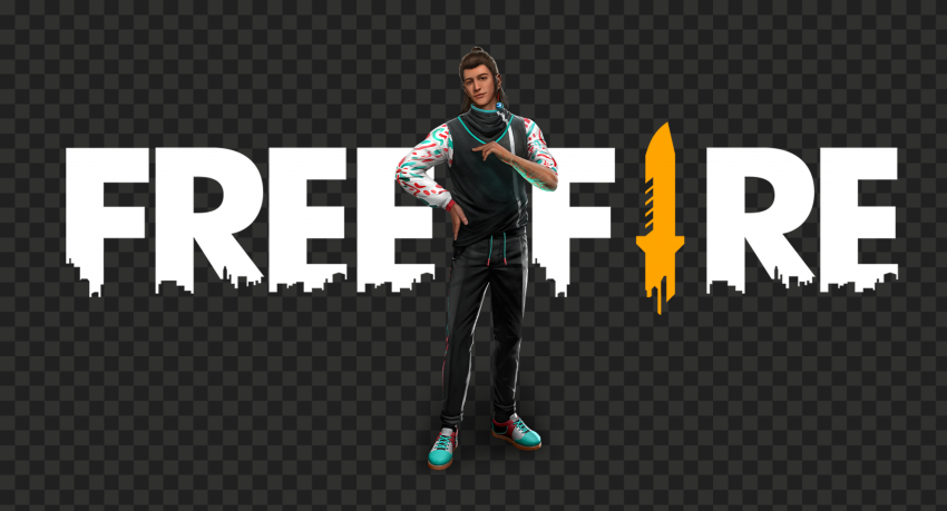 Otho FF Character With Free Fire Logo HD PNG