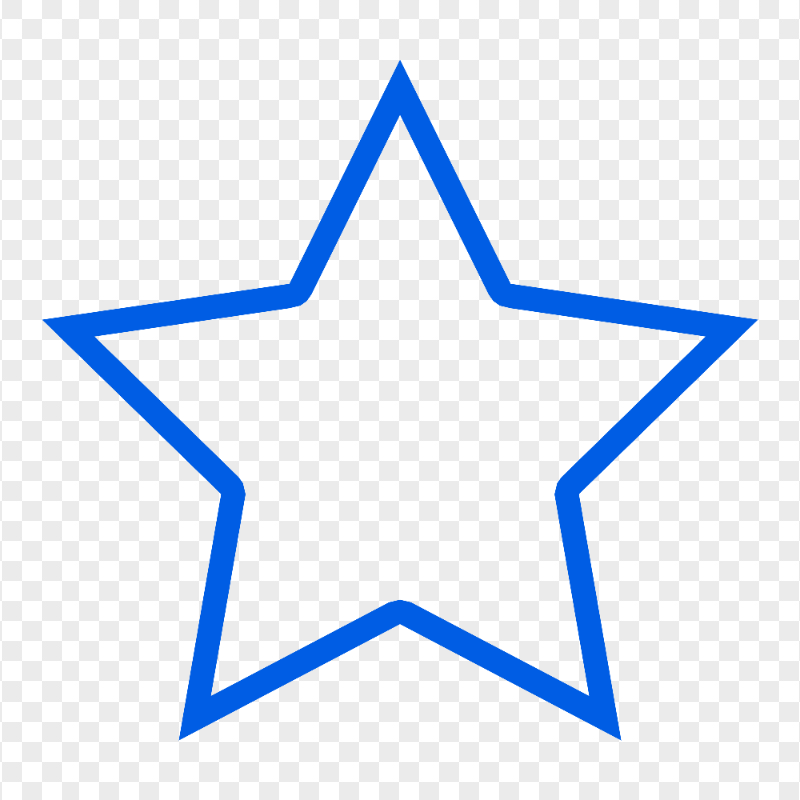 Outline Blue Star HD Transparent Background