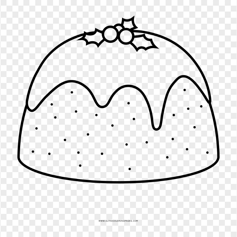 Outline Christmas Pudding Cake PNG