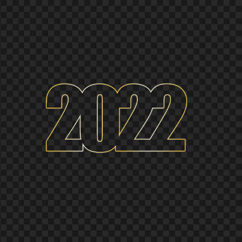 Outline Gold 2022 Text FREE PNG