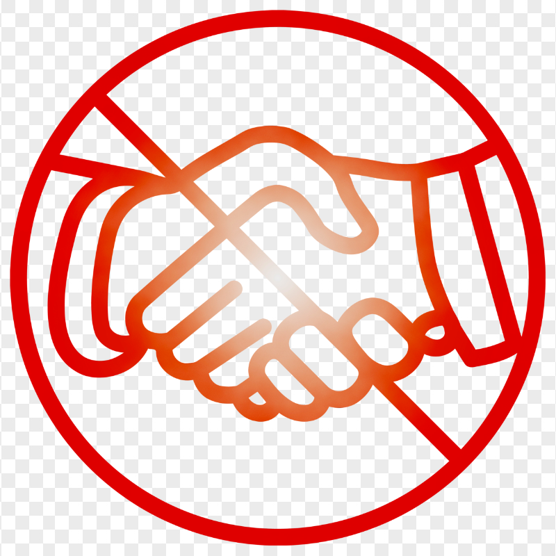 Outline No Hand Shake Corona Safety Icon Vector