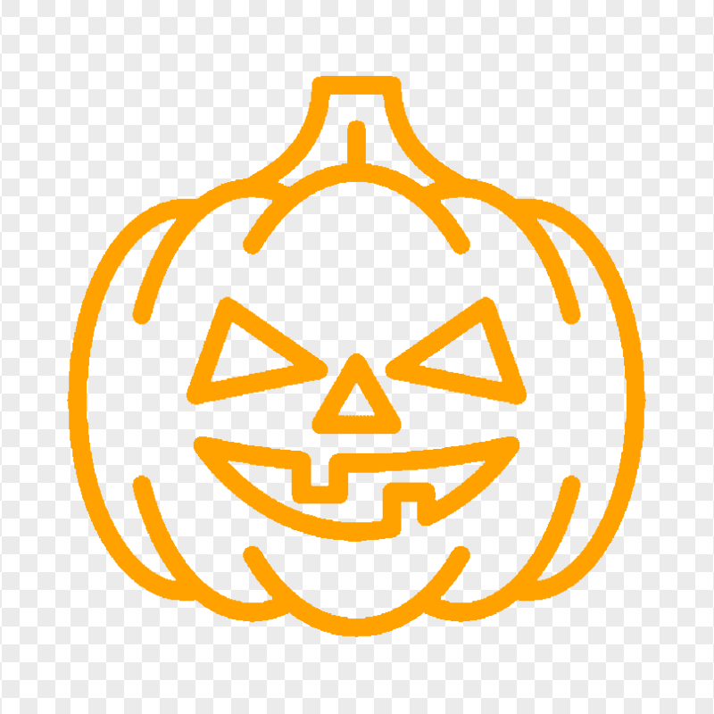 Outline Orange Jack O Lantern Pumpkin Silhouette FREE PNG