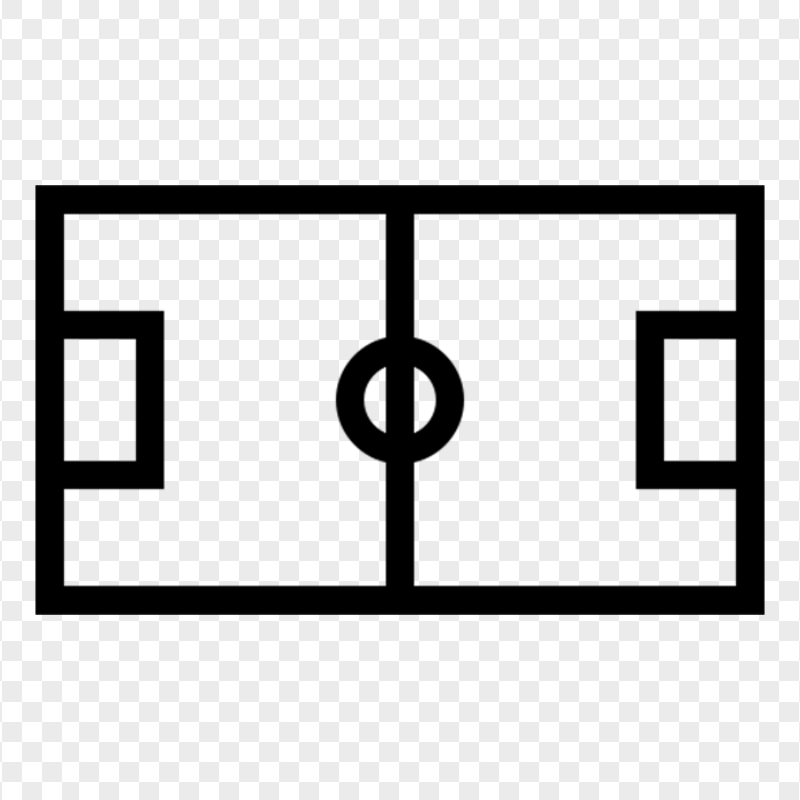 Outline Pitch Stadium Black Icon