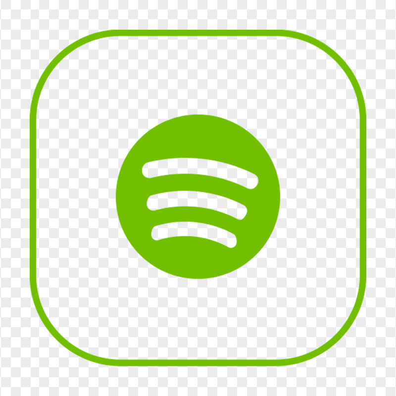 Outline Spotify Square App Icon PNG