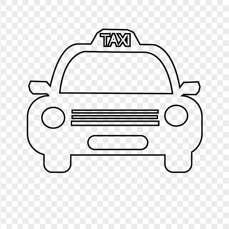 Outline Taxi Cab Car Front View