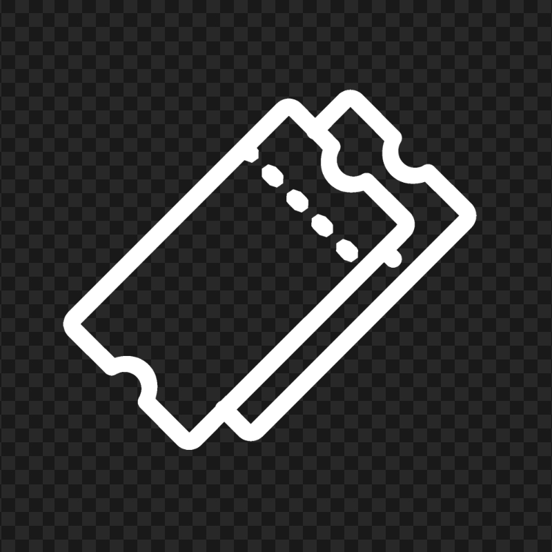 Outline White Ticket Icon FREE PNG