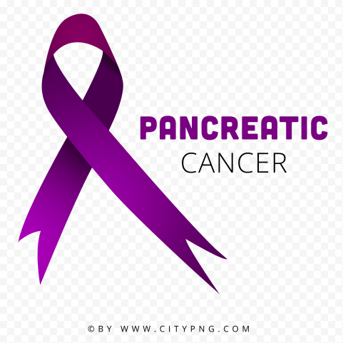 Pancreatic Cancer Purple Ribbon Logo Sign PNG