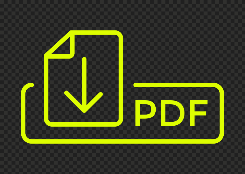 PDF Download Yellow Fluo Outline Button Icon Logo PNG