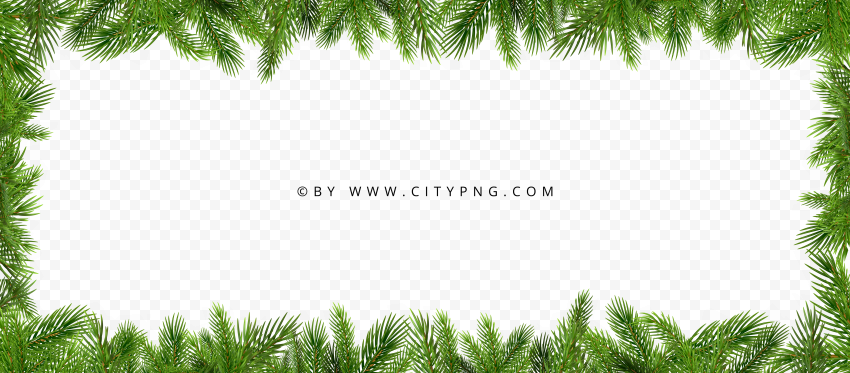 Pine Branches Horizontal Frame HD PNG