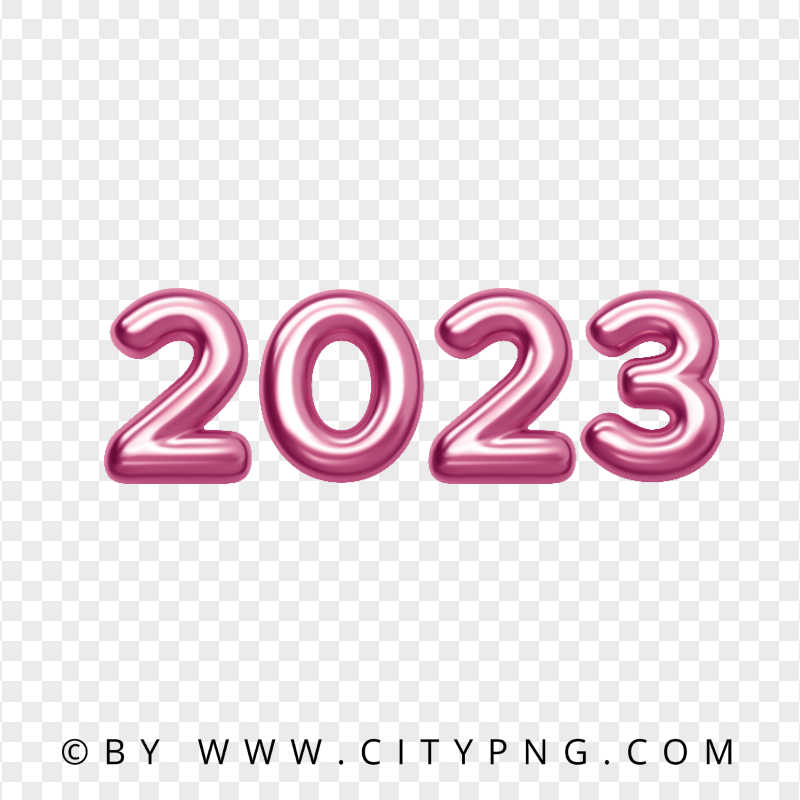 Pink 2023 Text Numbers PNG Image
