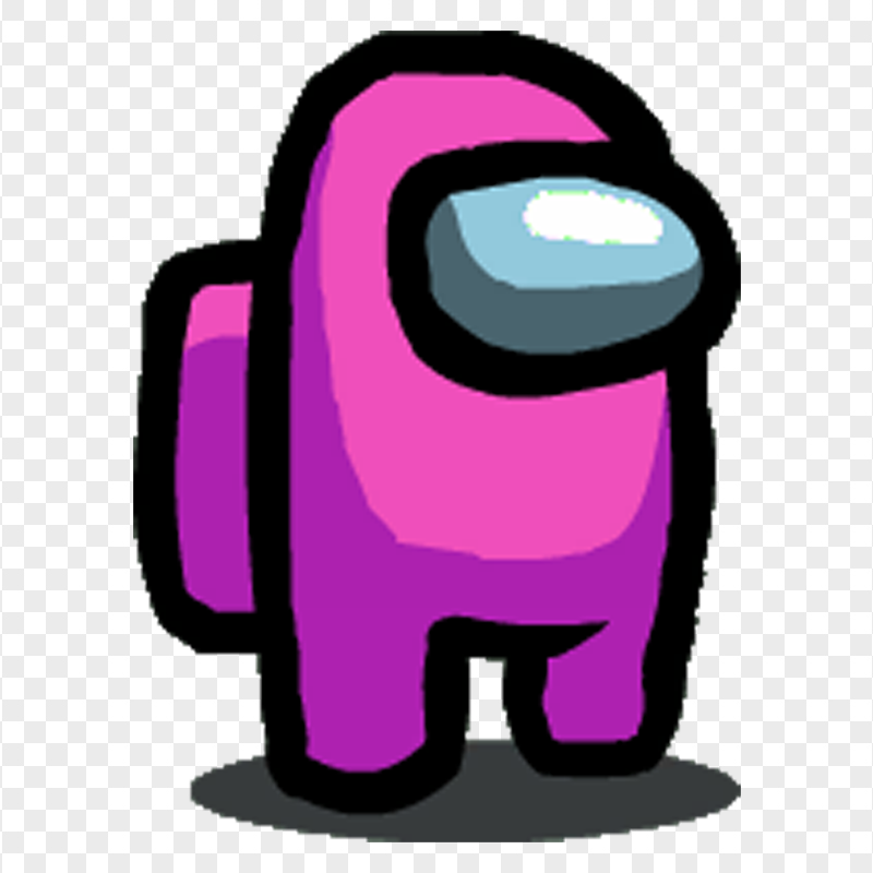 Pink Among Us Character PNG