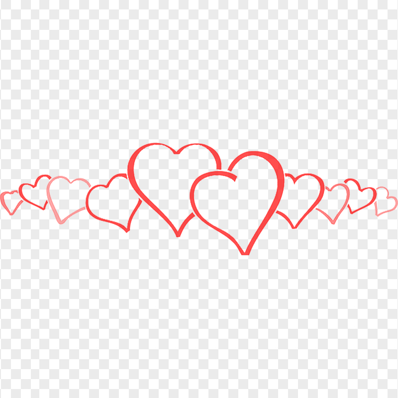 Pink And Red Wedding Hearts Outline