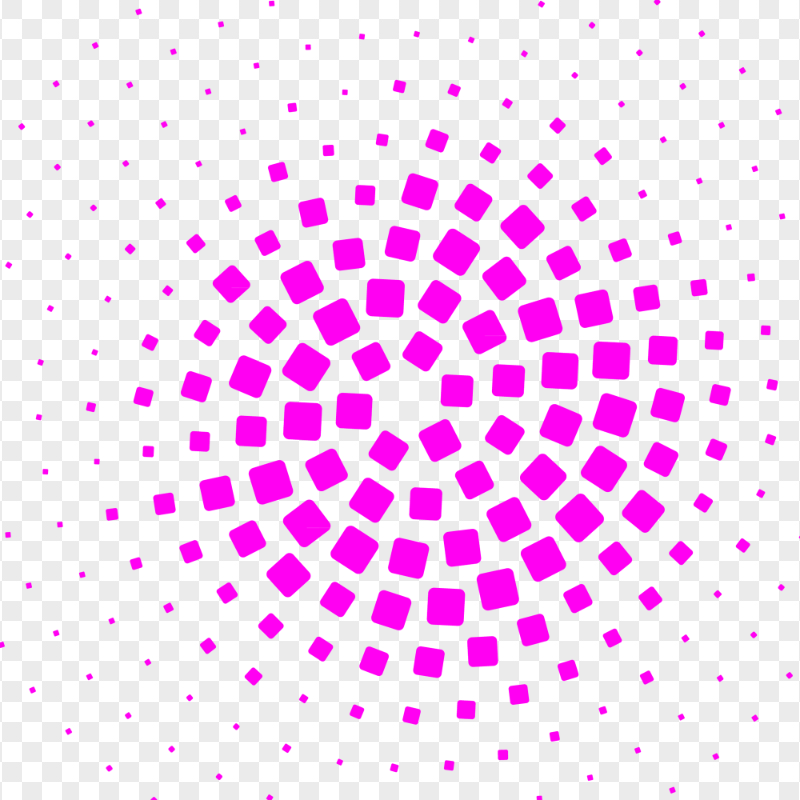 Pink Circular Halftone Square Pattern Transparent PNG