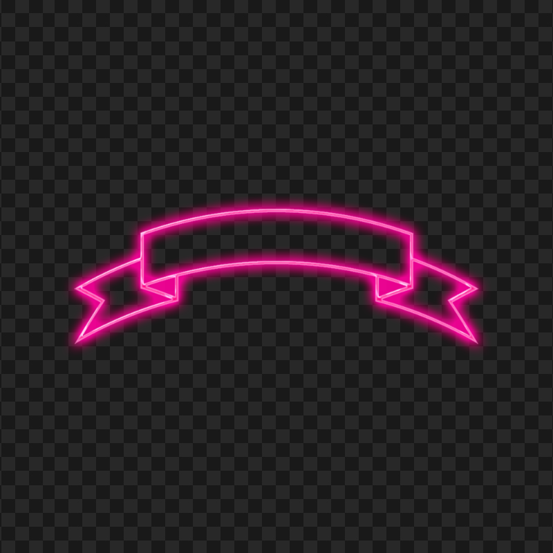 Pink Neon Banner Ribbon PNG