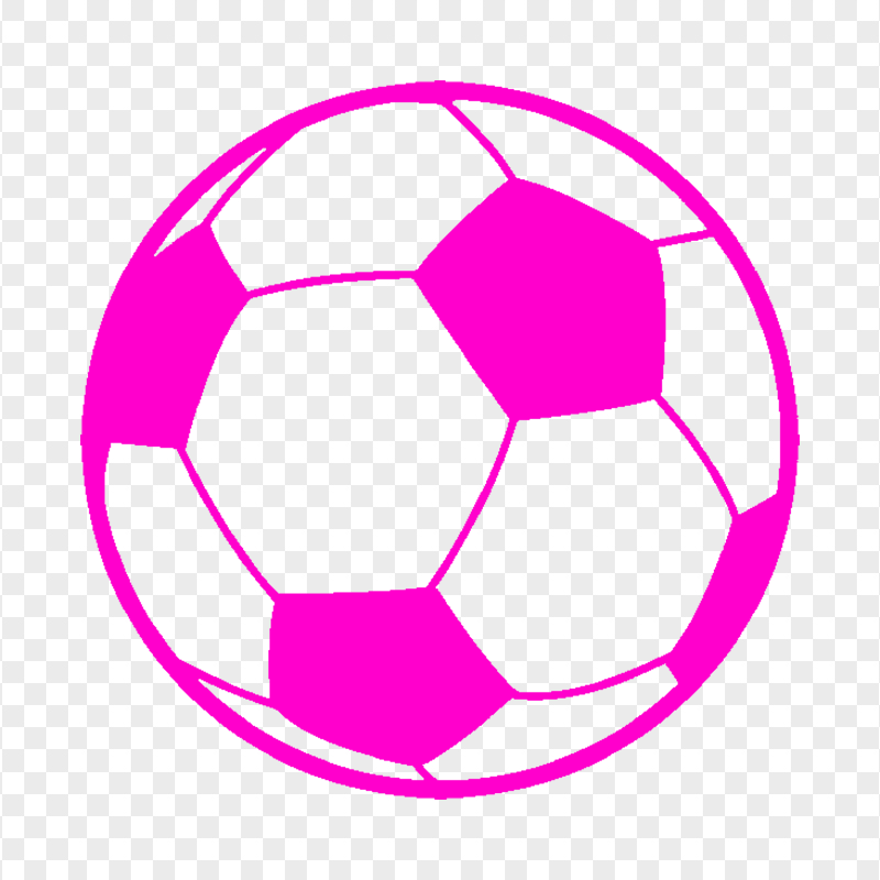 Pink Outline Soccer Ball Icon HD PNG