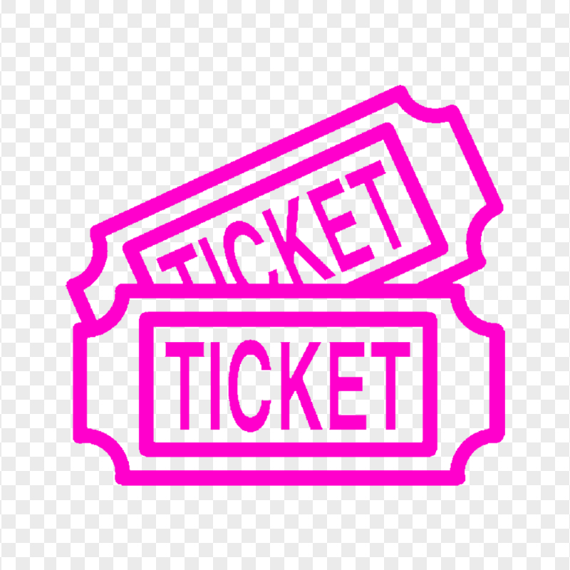 Pink Outline Ticket Pass Icon PNG IMG