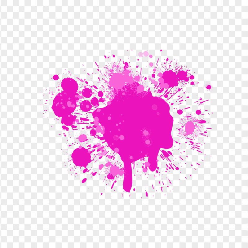 Pink Paint Brush Paint Splatter Blots HD Transparent PNG