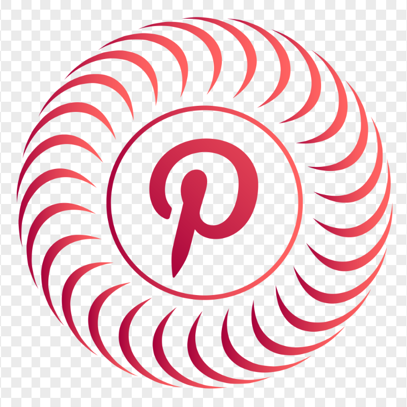 Pink Pinterest Circular Social Media Logo Icon