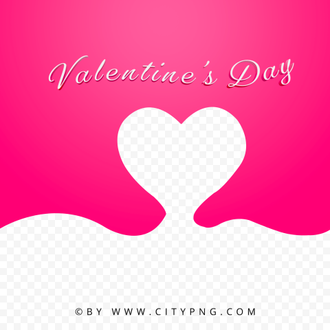 Pink Valentine's Day Post Template Heart Design PNG