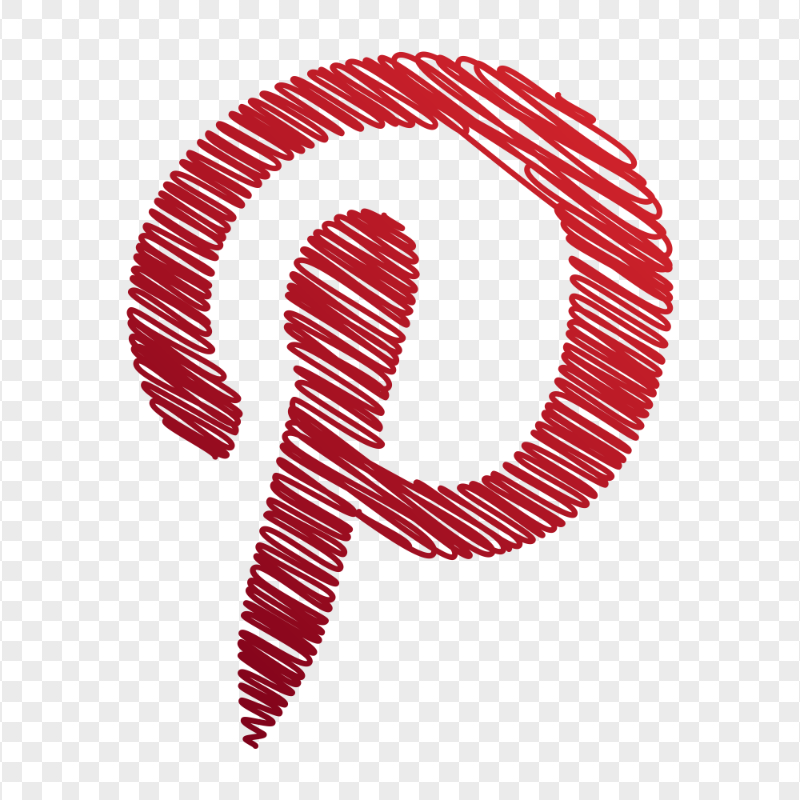 Pinterest Creative Logo Red Scribble Sketch