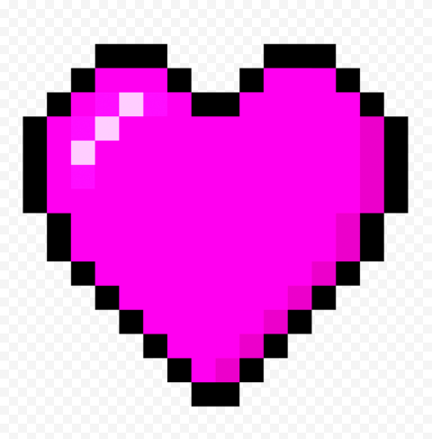 Pixel Art Purple Heart Icon PNG