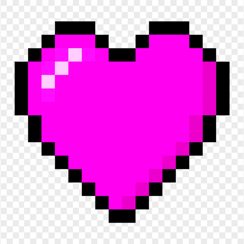 Pixel Art Purple Heart Icon PNG