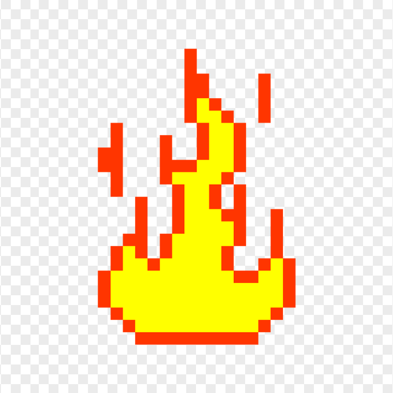 Pixel Fire Flame Icon PNG
