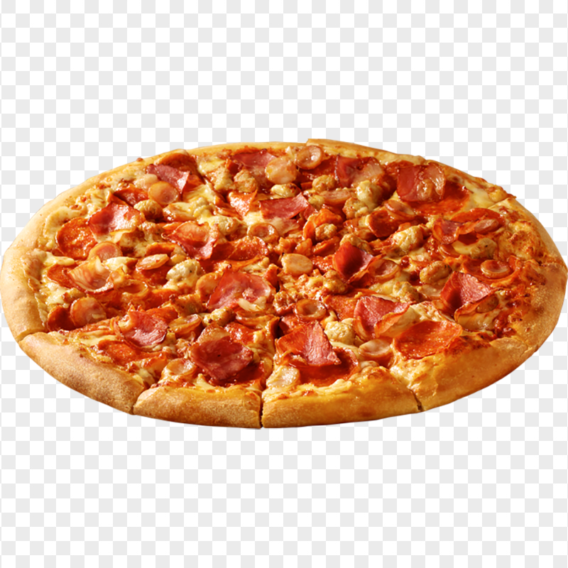 Pizza Bacon Crispy Italian Food PNG Image