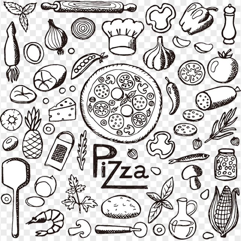 Pizza Ingredient Pattern Seamless