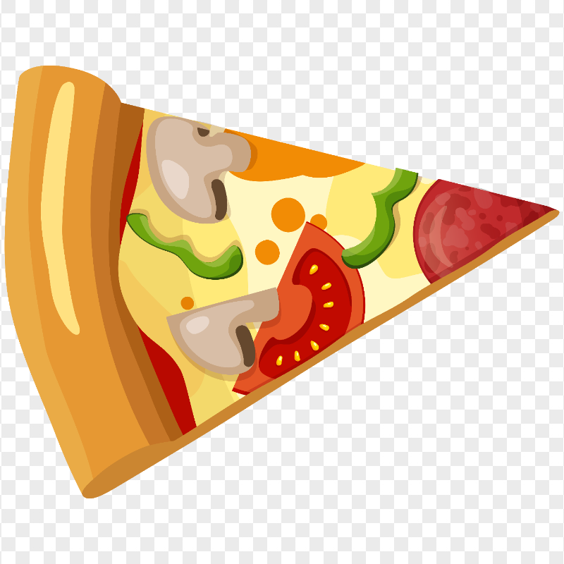 Pizza Slice Vector Illustration HD Transparent Background