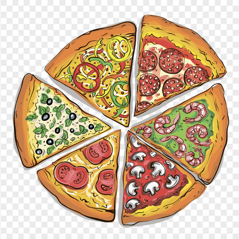Pizza Slices Illustration HD Transparent Background