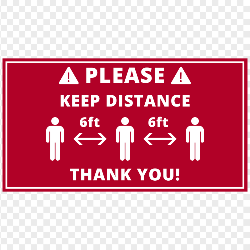 Please Keep Distance 6ft Pandemic Distancing Sign