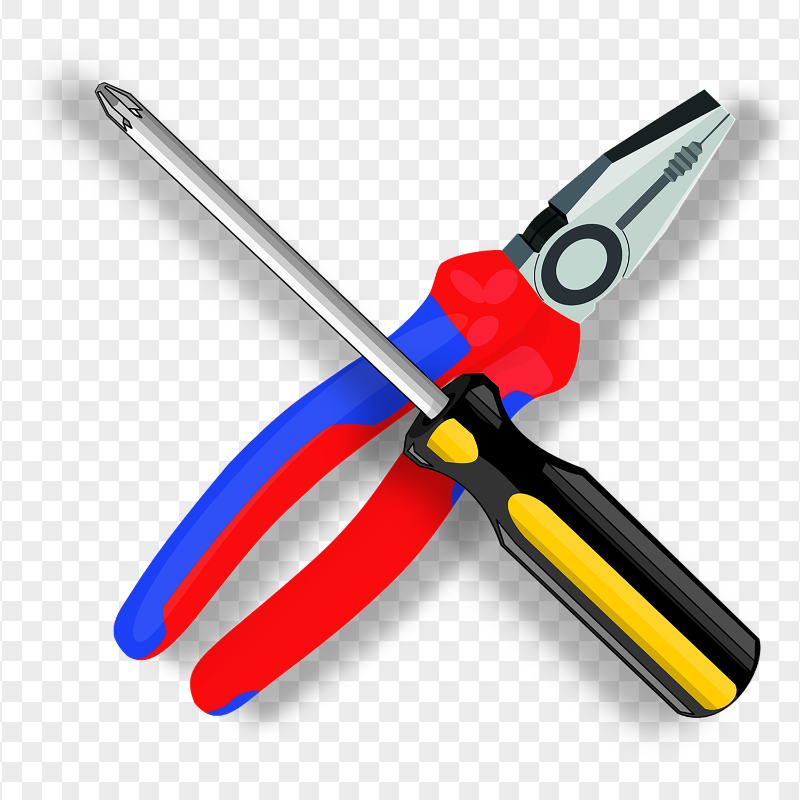 Pliers And Screwdriver Cartoon Illustration Tools