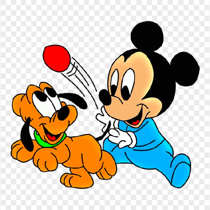 Pluto And Mickey Mouse Babies Playing Clipart PNG