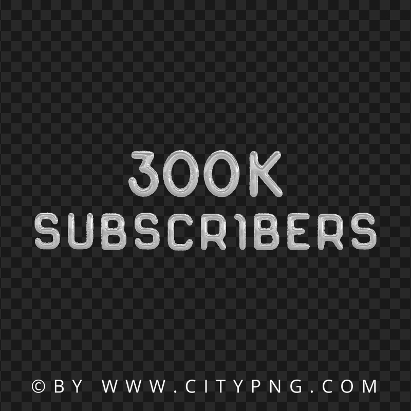 PNG 300K Silver Balloons Youtube Subscribers