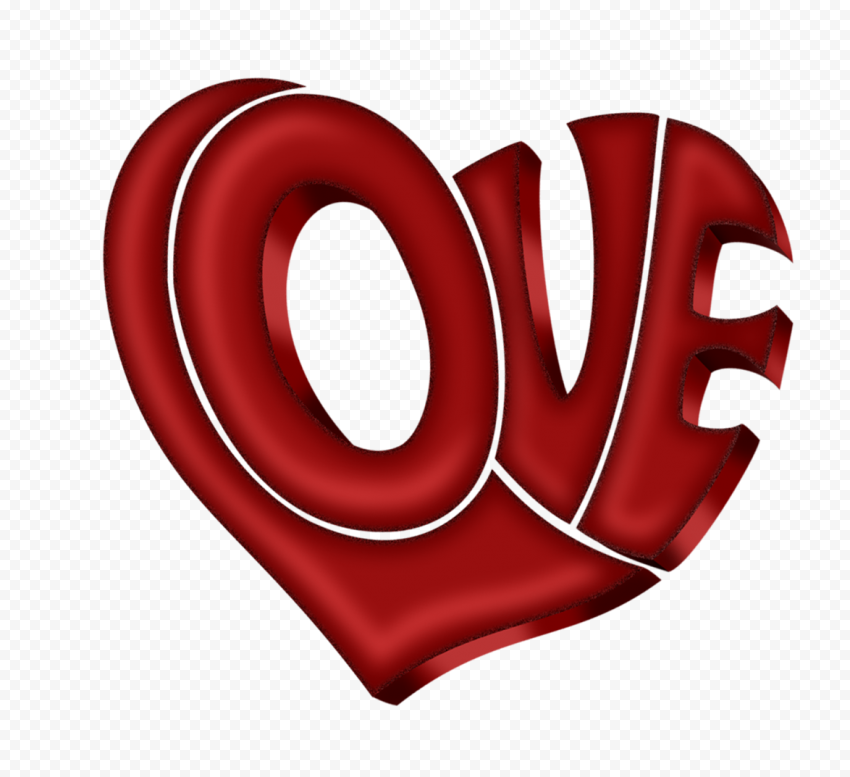 PNG 3D Red Love Word