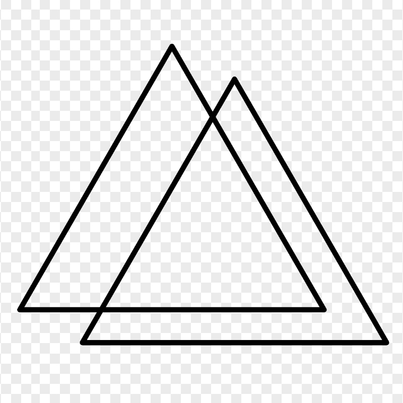 PNG Black Double Outline Triangle