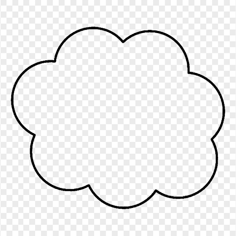 PNG Black Outline Cloud Bubble Speech Idea