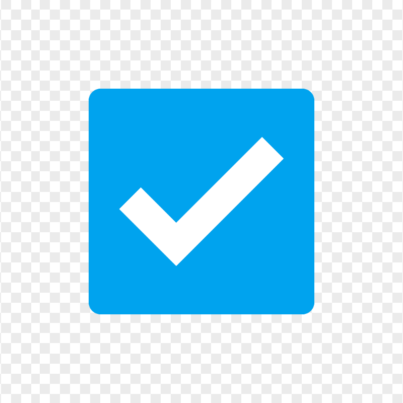 PNG Blue Square Badge Verified Tick Mark Icon